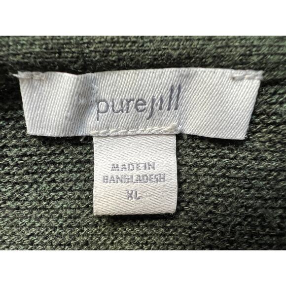 PURE J. JILL WOMENS XLARGE V-NECK DOMAN TUNIC SILK WOOL BLEND SWEATER GREEN - Picture 3 of 11